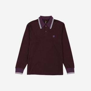 Needles - Needles Regular Collar Long Sleeve Polo - Purple -  - Main Front View