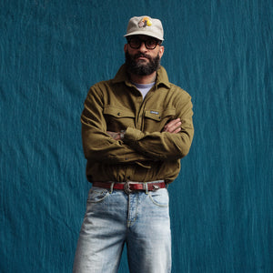 Dubbleware - NOTCHED POCKET HEAVY FLANNEL OVERSHIRT - OLIVE -  - Alternative View 1