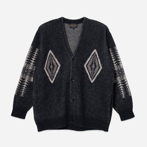 Pendleton - LAMBSWOOL CARDIGAN - BLACK HARDING -  - Main Front View