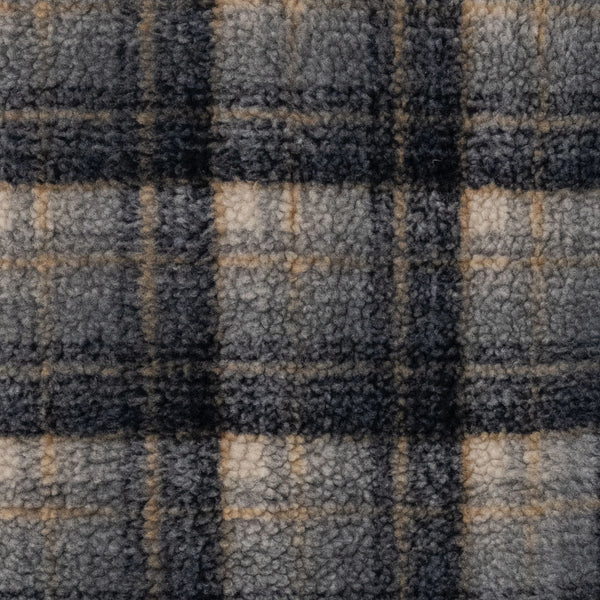 SHERPA BOA FLEECE VEST - PLAID/OFF WHITE-MUSTARD