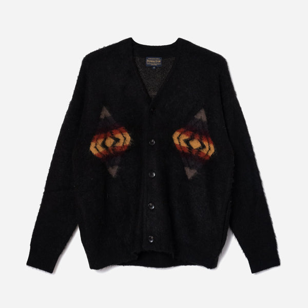 SHAGGY CARDIGAN - BLACK HARDING