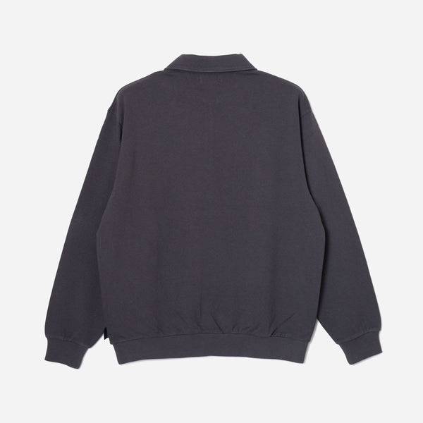 PIGMENT DYED HALF ZIP SWEATSHIRT - SLATE GREY
