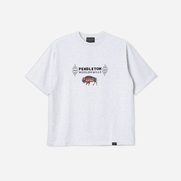 BUFFALO LOGO PRINT T-SHIRT - BIRCH