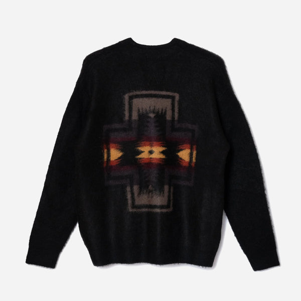 SHAGGY CARDIGAN - BLACK HARDING