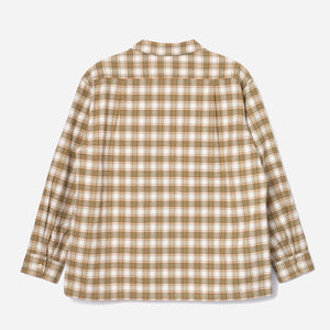 Pendleton - OPEN COLLAR PLAID SHIRT - KHAKI/IVORY -  - Alternative View 1