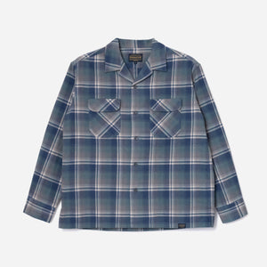 Pendleton - OPEN COLLAR PLAID SHIRT - DUSTY BLUE -  - Main Front View