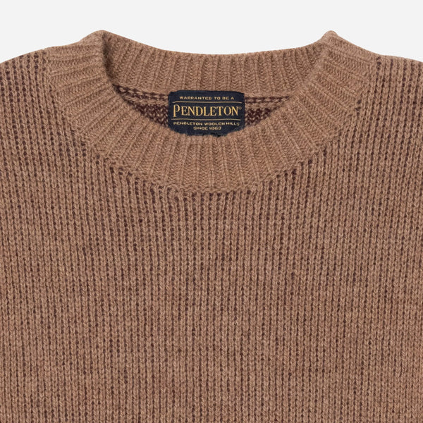LAMBSWOOL CREWNECK SWEATER - TAN