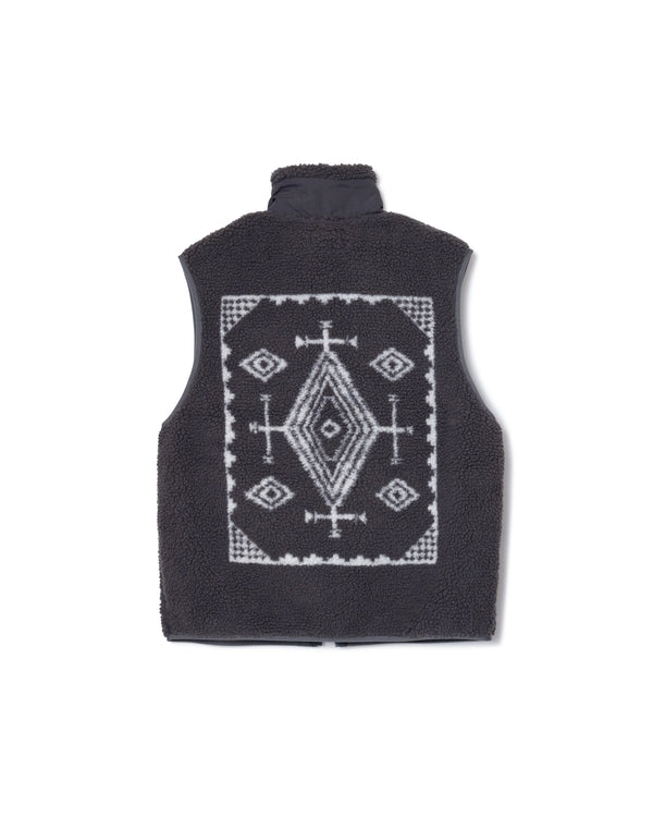 SHERPA BOA FLEECE VEST - SLATE GREY
