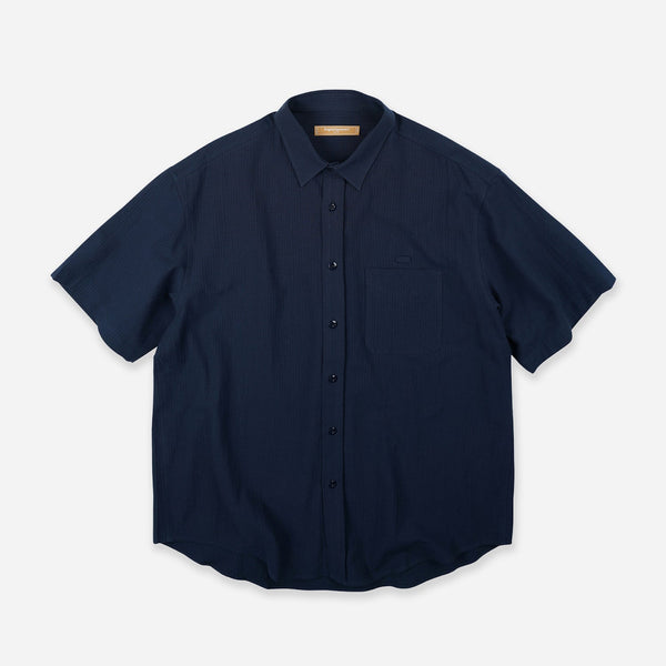 OG DOBBY WEAVE SEERSUCKER HALF SHIRT - NAVY