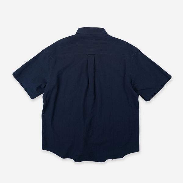 OG DOBBY WEAVE SEERSUCKER HALF SHIRT - NAVY