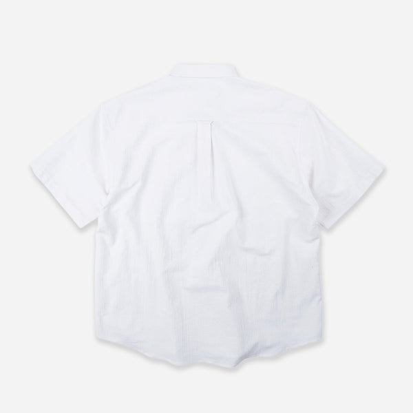 OG DOBBY WEAVE SEERSUCKER HALF SHIRT - WHITE