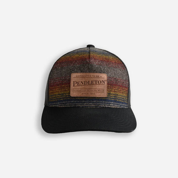 WOOL TRUCKER CAP - BROWN/MULTI OMBRE STRIPE