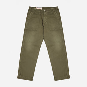 Dubbleware - RELAXED FATIGUE PANT MADE IN ITALY - WASHED OLIVE -  - Main Front View