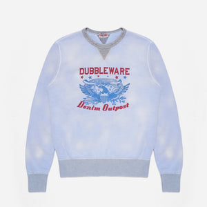 Dubbleware - Made in Italy Sunfaded Sweatshirt - Old Blue - Made in Italy Sunfaded Sweatshirt - Old Blue - Main Front View