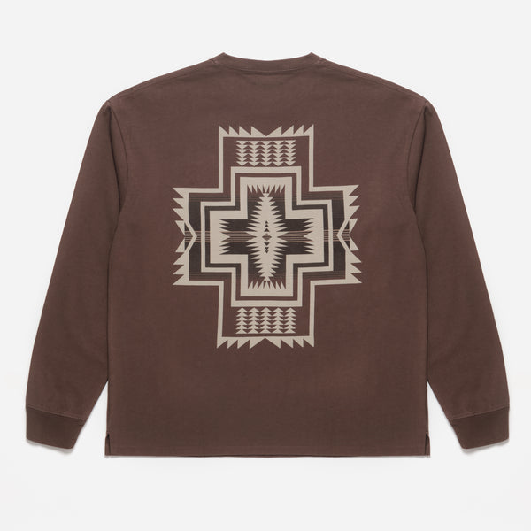Back Print LS Tee - Mocha Harding Star