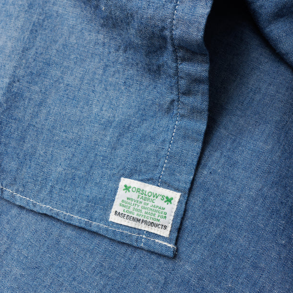 Orslow Chambray Work Shirt With Flap Pocket