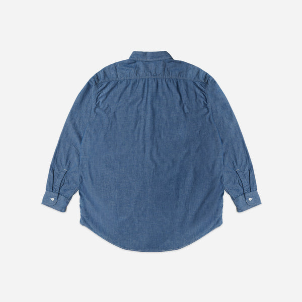 Orslow Chambray Work Shirt With Flap Pocket