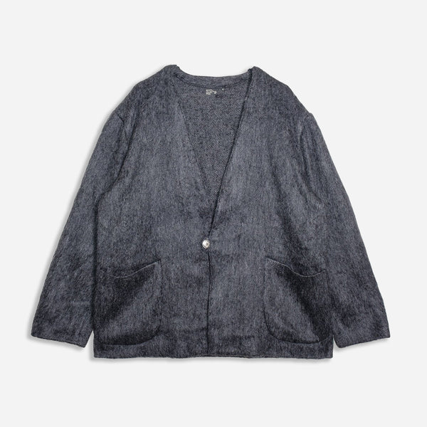 MOHAIR CONCHO CARDIGAN - CHARCOAL