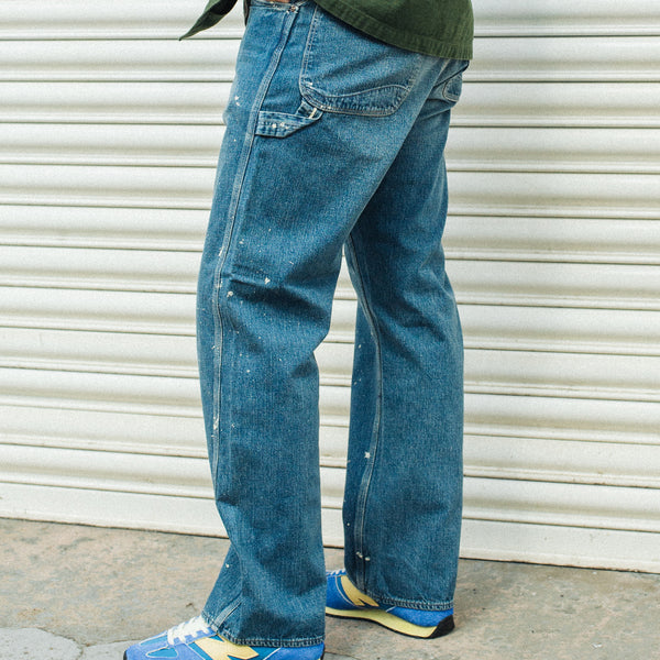 RELAXED DENIM PAINTER PANT - USED PAINT BLUE
