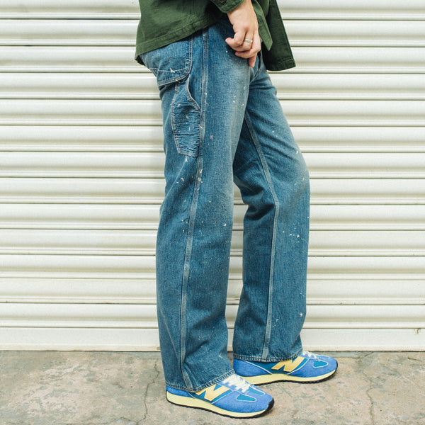 RELAXED DENIM PAINTER PANT - USED PAINT BLUE