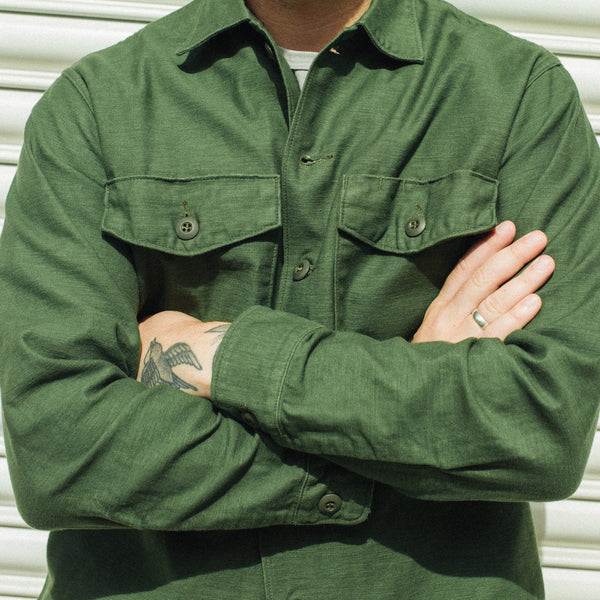 U.S ARMY FATIGUE SHIRT - OLIVE GREEN