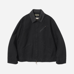 Uniform Bridge - OXFORD WORK ZIP-UP JACKET - BLACK -  - Main Front View