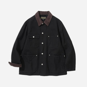 Uniform Bridge - OXFORD COVERALL CHORE JACKET - BLACK -  - Main Front View