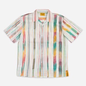 Original Madras Trading Company - CUBAN IKAT STRIPE SHIRT - MULTI -  - Main Front View