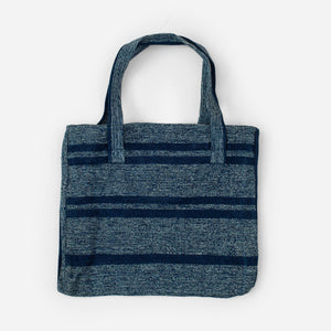 Original Madras Trading Company - MAT WEAVE BEACH TOTE BAG - NAVY STRIPE -  - Alternative View 1