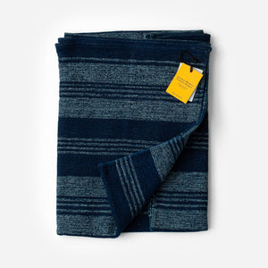 Original Madras Trading Company - STRIPED BEACH MATT - NAVY -  - Main Front View