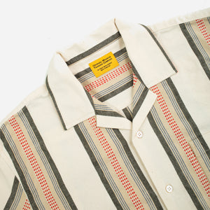 Original Madras Trading Company - CUBAN JACQUARD STRIPE SHIRT - ORANGE/GREEN -  - Alternative View 1