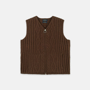 Pendleton - Pendleton Hoop Zip Vest - Brown -  - Main Front View