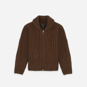 Pendleton - Pendleton Hoop Zip Cardigan - Brown -  - Main Front View