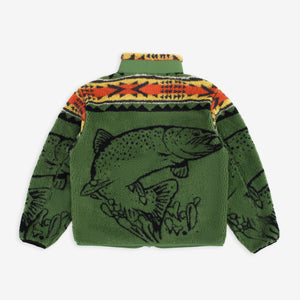 Pendleton - Pendleton Jacquard Sherpa Fleece - Salmon Falls Olive -  - Alternative View 1