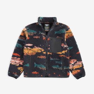 Pendleton - Pendleton Jacquard Sherpa Fleece - Salmon Falls Grey -  - Main Front View