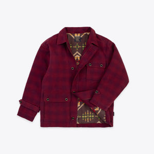 Pendleton - Pendleton Lined Hunting Jacket - Burgundy Plaid -  - Main Front View