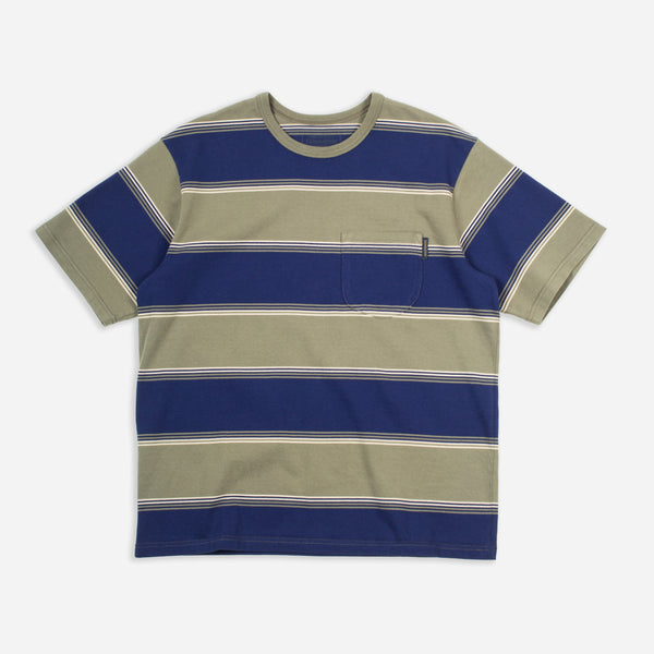 HEAVYWEIGHT STRIPED T-SHIRT - GREEN/BLUE