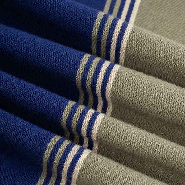 HEAVYWEIGHT STRIPED T-SHIRT - GREEN/BLUE