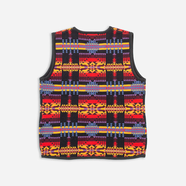 JACQUARD VINTAGE VEST - BLACK/MULTI