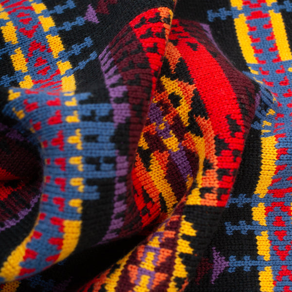 JACQUARD VINTAGE VEST - BLACK/MULTI