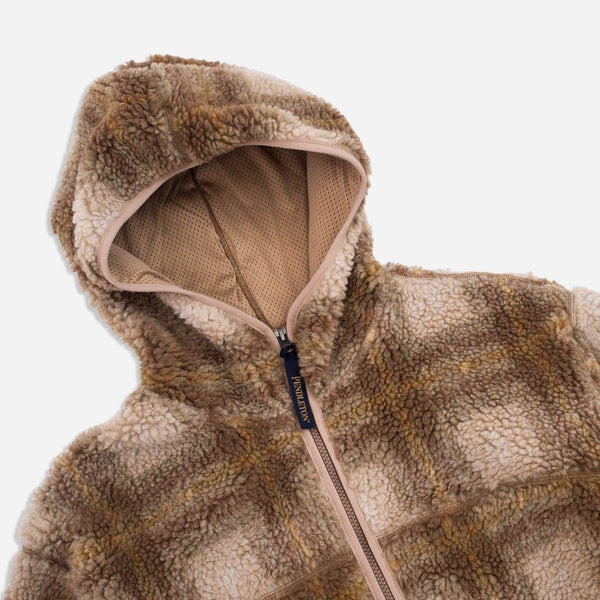 BOA SHERPA FLEECE HOODIE - BEIGE / IVORY