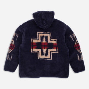 Pendleton - BOA SHERPA FLEECE HOODIE - NAVY HARDING -  - Alternative View 1