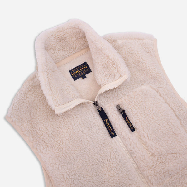 BOA SHERPA FLEECE VEST - IVORY HARDING STAR