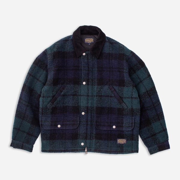 BRUSHED HUNTING JACKET - GREEN / BLACK