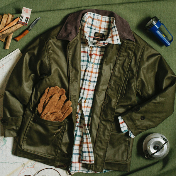 WAXED HUNTING JACKET - OLIVE