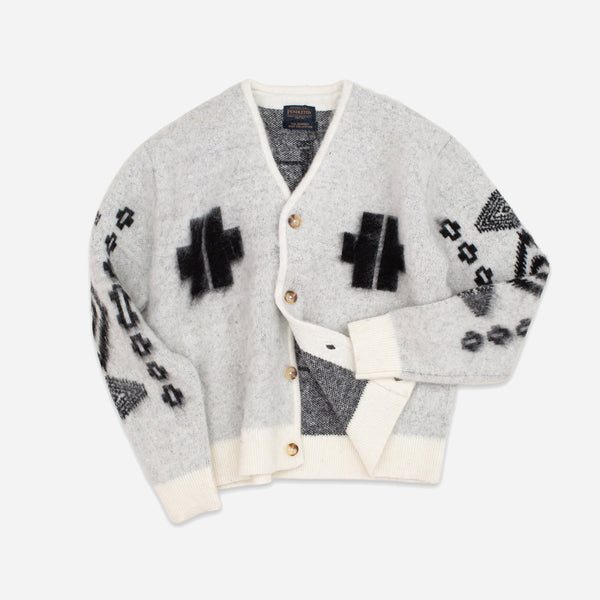 MOHAIR RELAXED SHAGGY CARDIGAN - LOS OJOS WHITE