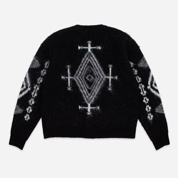 MOHAIR RELAXED SHAGGY CARDIGAN - LOS OJOS BLACK