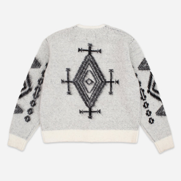 MOHAIR RELAXED SHAGGY CARDIGAN - LOS OJOS WHITE