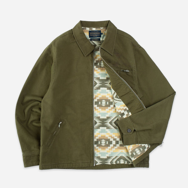 BLANKET LINED CANVAS JACKET - SAGE GREEN