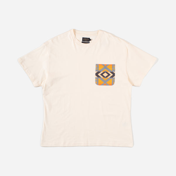 POCKET T-SHIRT - ANTIQUE WHITE/FIRE LEGEND